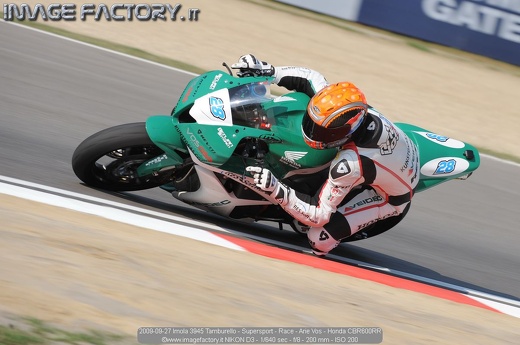 2009-09-27 Imola 3945 Tamburello - Supersport - Race - Arie Vos - Honda CBR600RR
